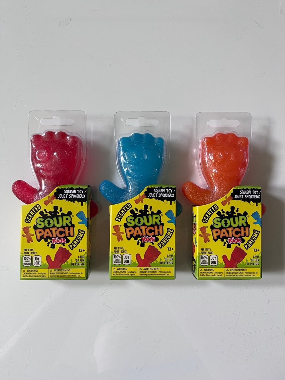 Sour Patch Scented Squish Toys - Red, Blue & Orange 3 Pack